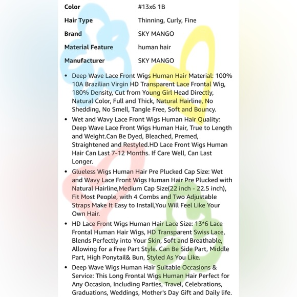 HUMAN HAIR 13x6 Deep Wave Lace Front Wigs Curly Bob 180% Density Glueless Wig 8” - Picture 2 of 16